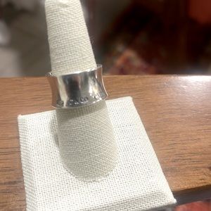 AuthenticTiffany&Co.Classic1837 Concave Wideband Sterling Silver .925 ring w/bag